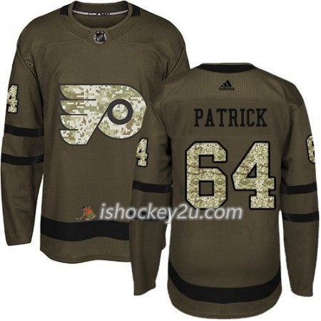Mænd NHL Philadelphia Flyers Trøje Nolan Patrick 64 Adidas 2017-2018 Camo Grøn Authentic